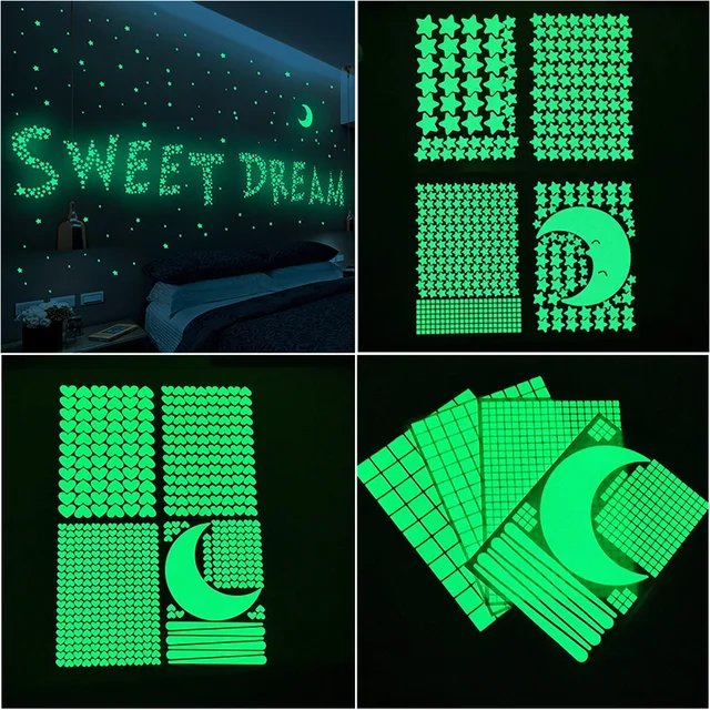 450/500pcs/set Luminous Star Dot Stickers Children Bedroom Fluorescent Painting Toy PVC Glow in Dark Toys Kids Room Decorations 5
