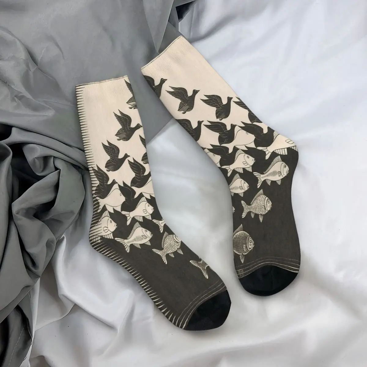 Escher Sky And Water Socks Male Mens Women Summer Stockings Polyester