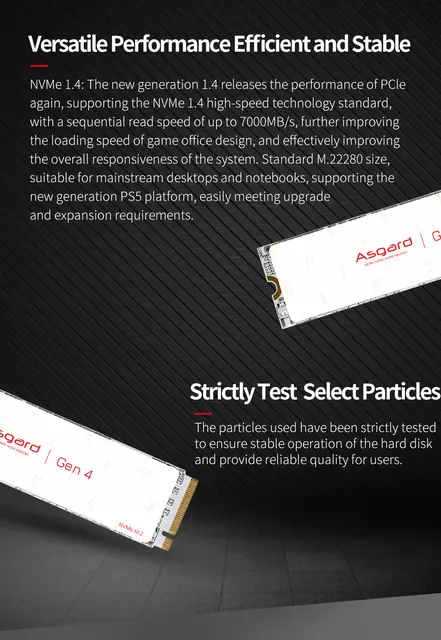 Asgard SSD AN4 Plus ssd GEN4X4 2280 Pcle 7000MB/秒 NVMe