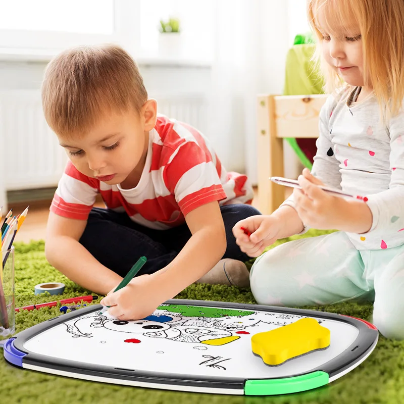 2In1 Magnetic Puzzle Dinosaur Jigsaw Set Drawing Board Diy Children's Coloring Educational for Kids Toddler 3