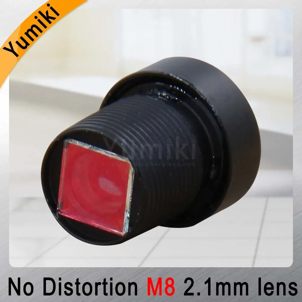 Yumiki 2.1mm M8 Lens 1/3 Inch 5MP IR F1/2.2 No Distortion lens for cctv camera Wide angle 151degree camera lens