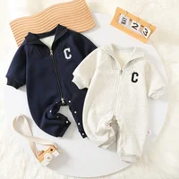2024 Autumn Winter Baby Rompers Thick Lining Boys Jumpsuits Fur Lining Toddler Clothes Boys Outfit 1