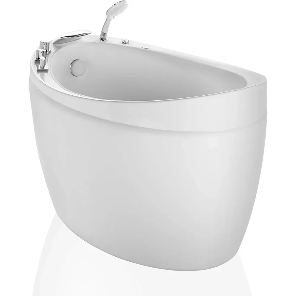 48 "x 31" Air Jet Soaking Bathtub, 400W Freestanding Whirlpool Bathtub with 48 Bubble Jets, 21 "soaking Depth Bathroom Fixture 3