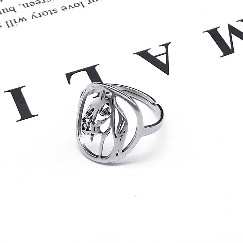 Anelli per cavalli in argento Sterling 925, per ragazza, con pietra di luna, anello regolabile, anello aperto, regalo per le donne, Argento sterling