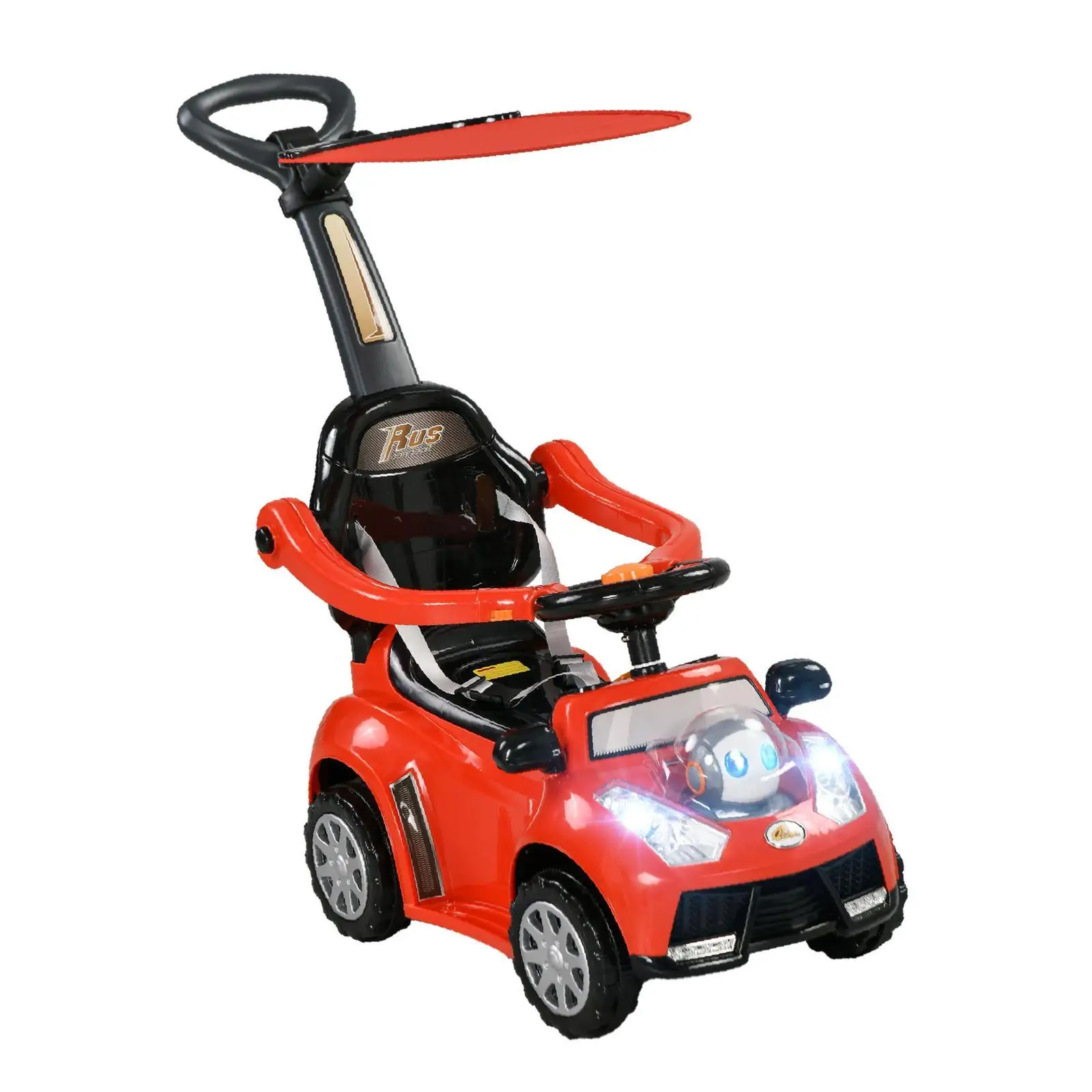 3 in 1 Kids Push Car with Safety Fence Music Horn and Canopy Baby Ride on Toddler Sliding Car for Children Travel Outdoor Play 3 in 1 Kids Push Car with Safety Fence Music Horn and Canopy Baby Ride on Toddler Sliding Car for Children Travel Outdoor Play