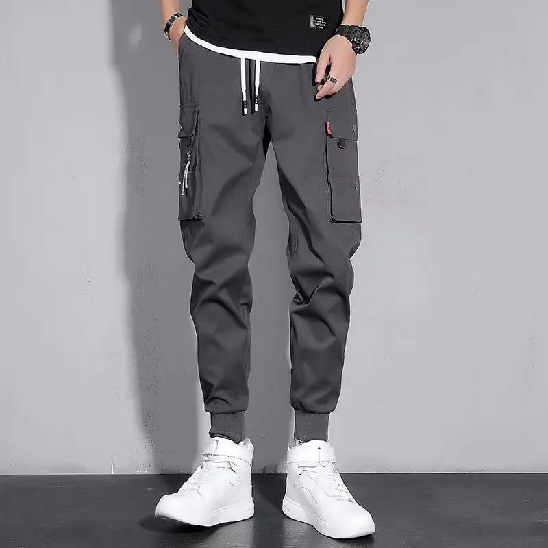 2024 Summer Elegant Fashion Harajuku Slim Fit Cargo Pants Loose All Match Casual Pants Thin Style Solid Pockets Wide Leg Pants