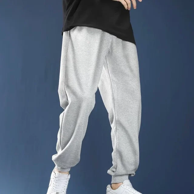 Pantalon de survêtement décontracté pour hommes, pantalon de sport en polaire, unisexe, mode, couleur unie, ample, Streetwear, automne hiver, Jogging, Fitness 5