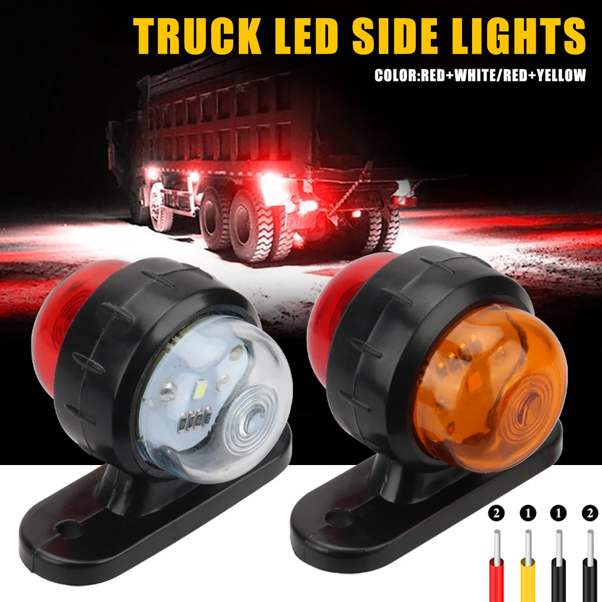 2PCS 24V Truck Tail Lights Outline Marker LED Side Marker Position Lamp Lorry Tractor Clearance Lamps Parking LED Side Light 2pcs 52160 tractor 198360 52160 key for yanmar machines excavator grader dozer sc2400 sc2450 ex2900