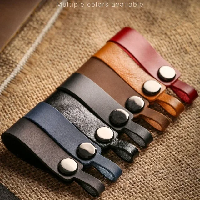 Cowhide Genuine Leather Custom LOGO Keychain Vintage Car Keyring Dermis Personalize Laser Engrave Name Key Chain for Men Women 2