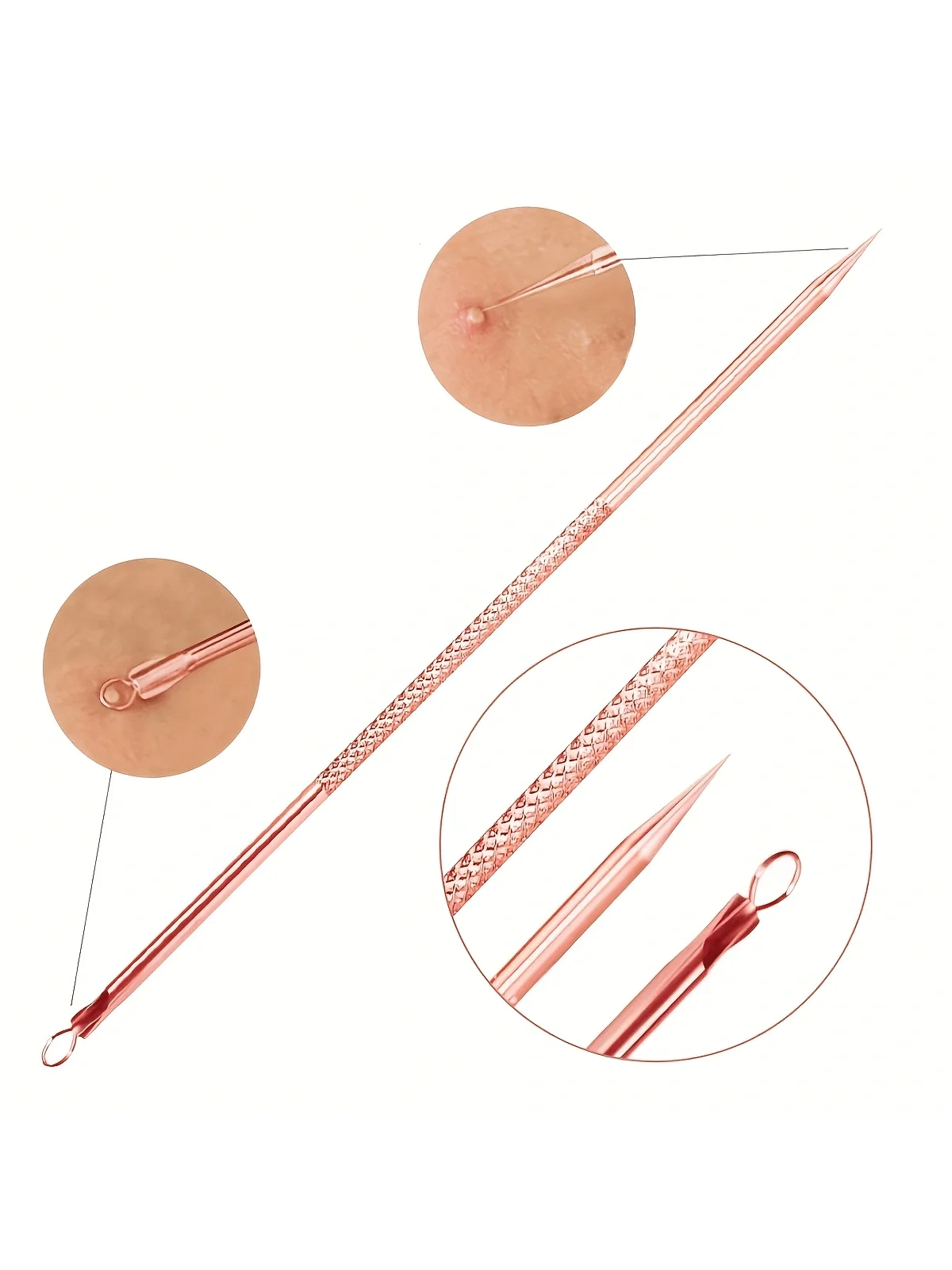 1/4 aiguilles multicolores pour points noirs et imperfections, soin de la peau, soin beauté femme, nettoyant pores, crochets_voghion.com