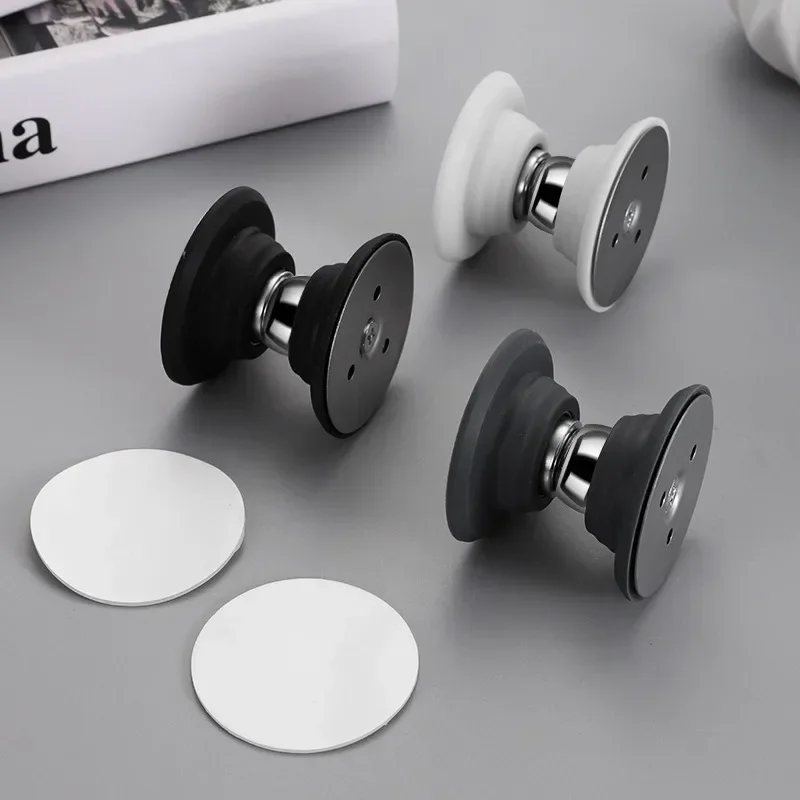 ZEXEF Silicone Door Stops Stainless Steel Magnetic Non Punch Door Stopper Wall Mounted Holder Furniture Hardware