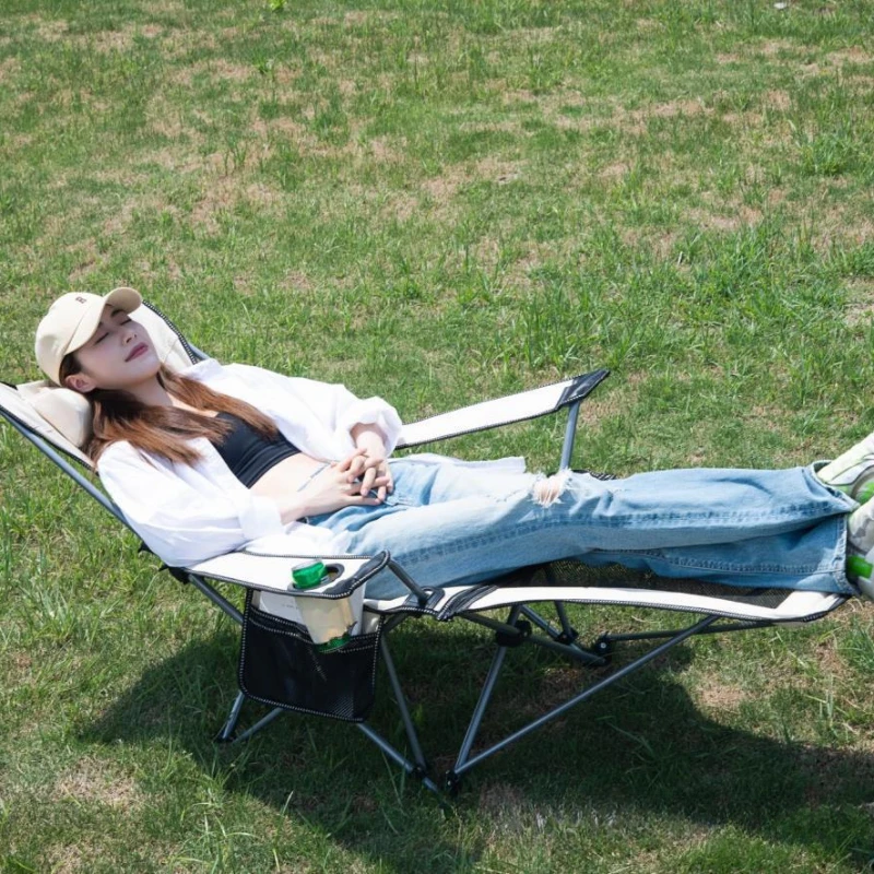 

Outdoor portable sitting and lying Folding chair with foot rest beach armchair leisure camping sketching chair fishing recliner