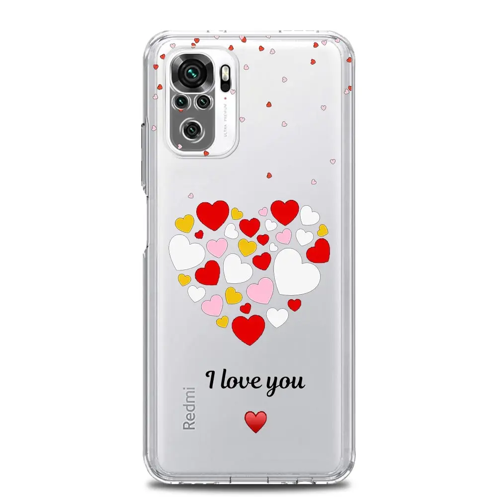 Clear Pink Heart I Love You Phone Case Cover