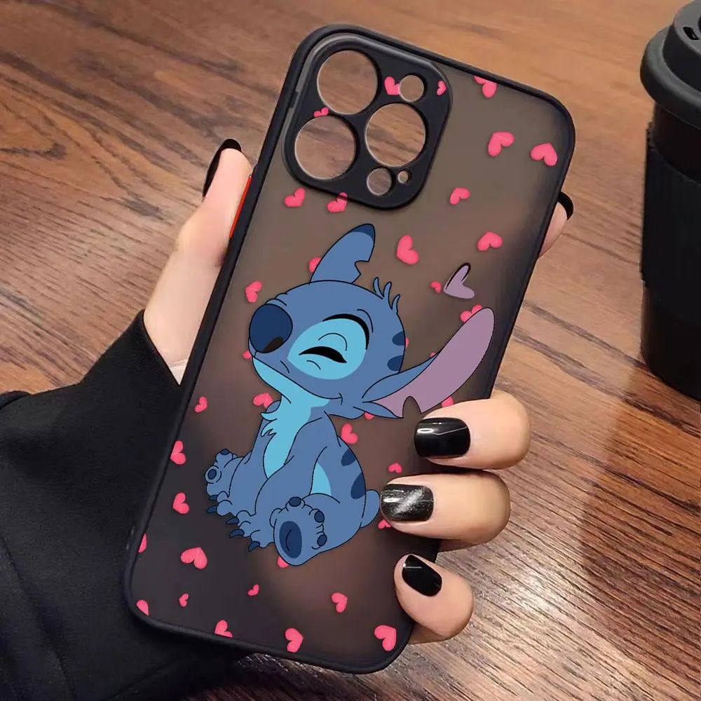 thumbnail image 1 of Case for iPhone Apple 14 13 11 12 MINI Pro XS Max XR X 7 8 SE 2022 2020 6 6S Plus Case Funda Shell Lilo & Stitch Cartoon Anime, 1 of 5