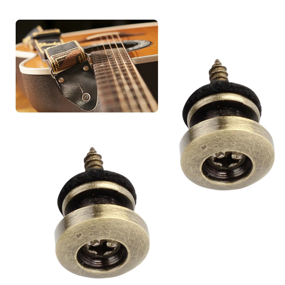 2Pcs Guitar Strap Button Mushroom Head Guitar Strap Lock Guitar Fixator Adjustable Metal for Guitar Bass Ukulele