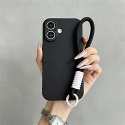 Matte Soft Silicone Phone Case with Rope Lanyard Strap - Redmi Note 15Pro 5G (2)