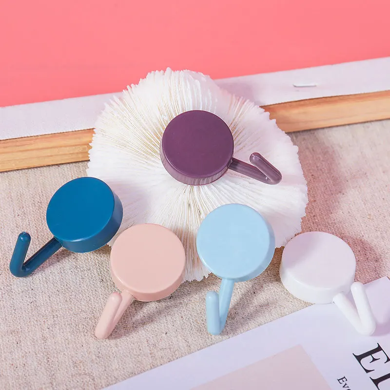 5/10PCS Self Adhesive Wall Hook Strong Without Drilling Bag Bathroom Door Kitchen Towel Hanger Hooks Home Storage Accessories