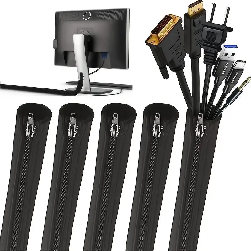 1/2/4Pcs Black Data Cable Organizer Self-adhesive Desktop Cable Organizer Network Cable Headphone Storage Device