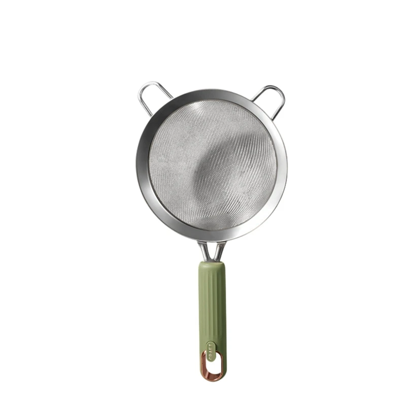 

Stainless Steel Colander Household Kitchen Deep-Fried Hot Pot Noodle Dumpling Spoon Filter Mesh Super Fine Green