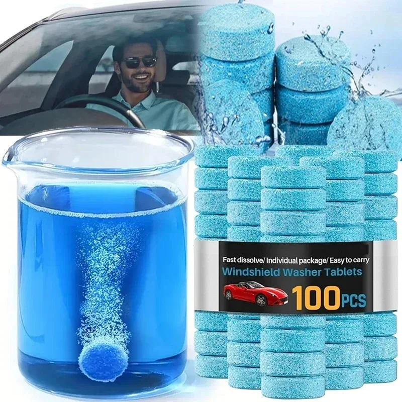 Car Windshield Cleaner Car Windscreen Cleaner Effervescent Tablet Auto Window Solid Cleaning Automobile Car Glass Wiper Washing Tablets Dust Remover