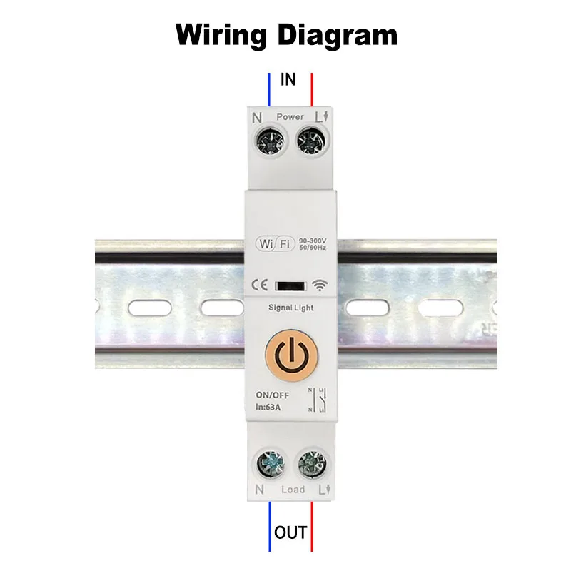 Tuya Smart Life WiFi Circuit Breaker Switch 63A 1P+N with Timer Remote Control O