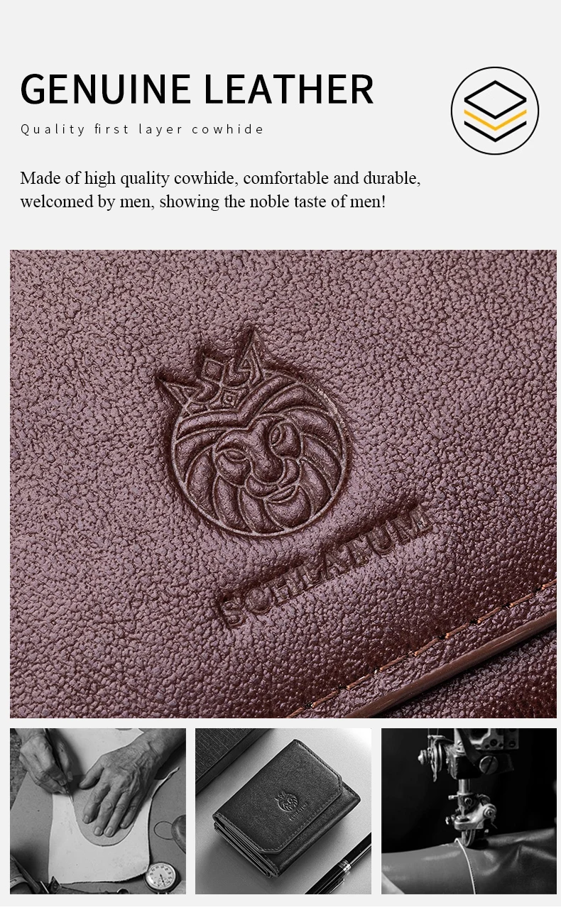 Metall-Kartenhalter Pop-Up-Geldbörse für Herren Echtes Leder Dreifach Gefaltete Geldbörse Smart Minimalistisch RFID-Blockierung Vordertasche – Detail 5