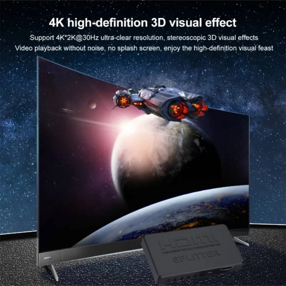 4x1 HDMI-compatible Video Switcher HD 4K HDMI Splitter 1 in 4 out HDMI Switch 2x