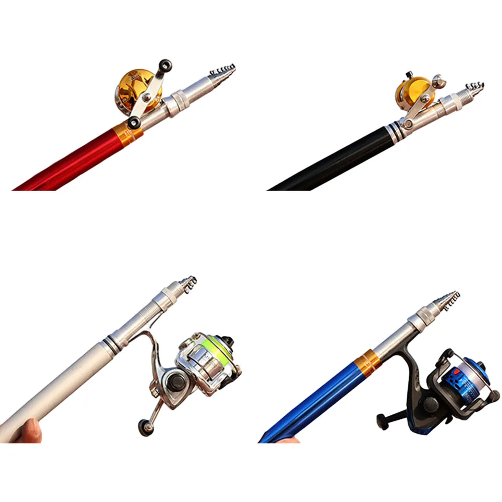 

Telescopic Fishing Rod Reel Set Portable Folding Drum Wheel Pen Shape Pole Kits Hand Fishing Rods Fish Tackle Tools Accessories