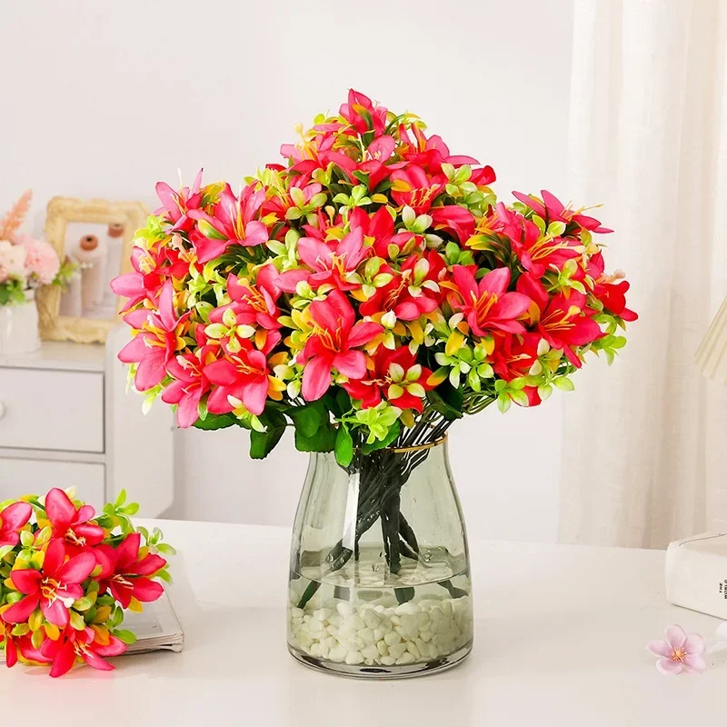 Artificial Flowers Silk Simulation Lyme Lily Bouquet Fake Flower Decorative