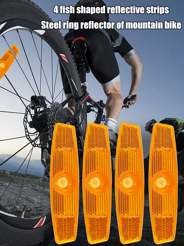 4개 자전거 스포크 반사경 MTB 자전거 휠 림 반사 클립 사이클링 부품