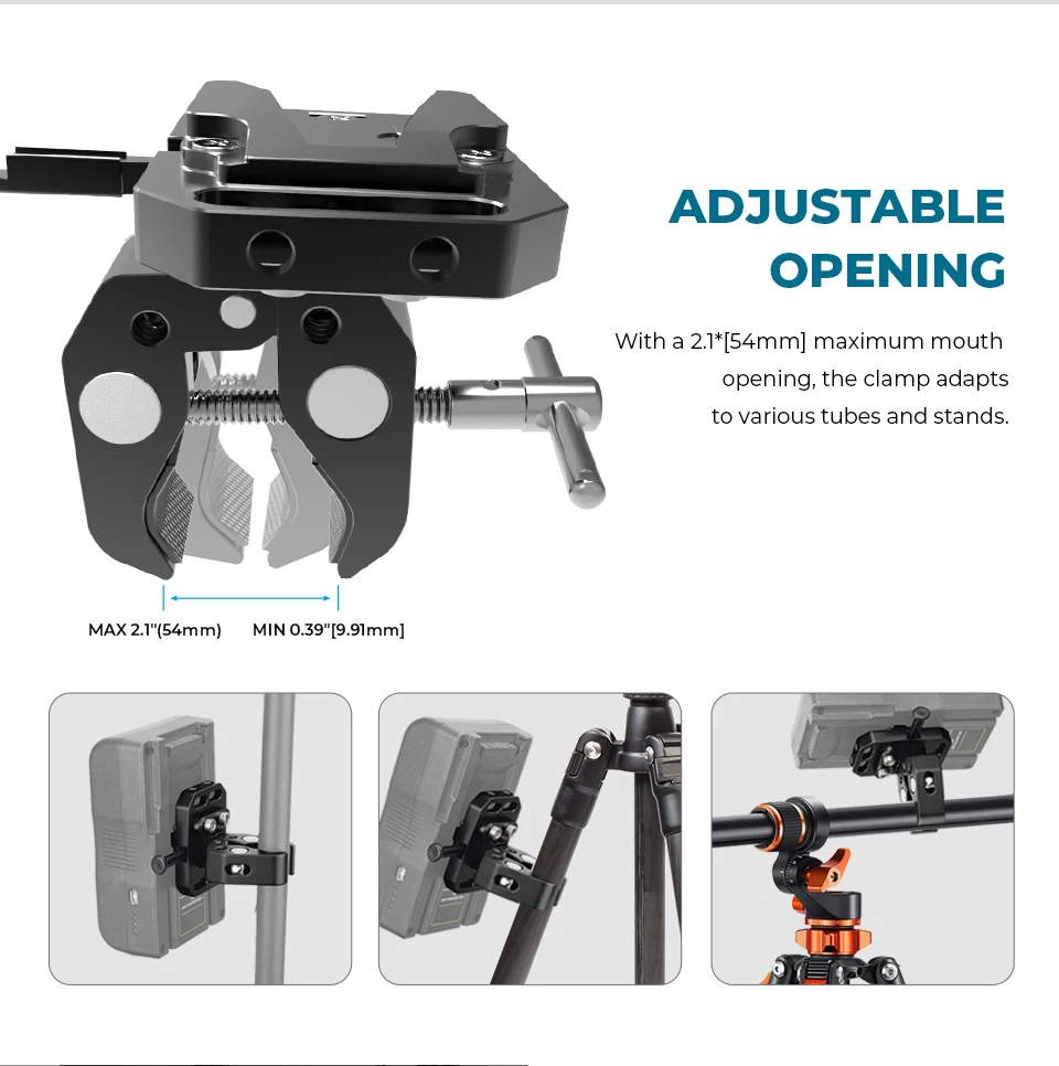 V-Lock Female Quick Release Mount Adapter + Multipurpose Super Crab Clamp For DS