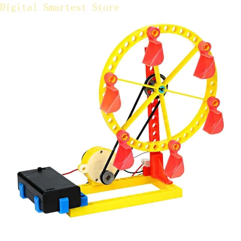 85AA 물리학 교육 학습 공예 세트 어린이를위한 DIY 큰 바퀴 조립 장난감 과학 실험 활동에 실습