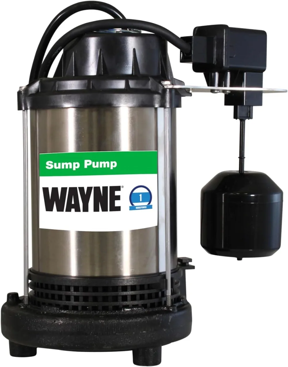 1 HP Heavy Duty Submersible Sump Pump - Cast Iron & Stainless Steel, 6100 GPH Water Removal, Easy Installation
