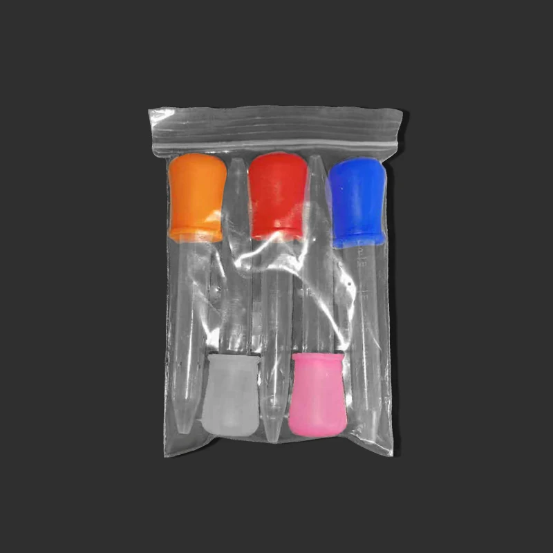 5PcsSetDroppersPlasticSiliconeBabyPipettesDevicesLiquidEyeEar