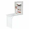 Computer Wall Mounted Folding Laptop Desk w/Multiple Storage,Modern Space-Saving 2