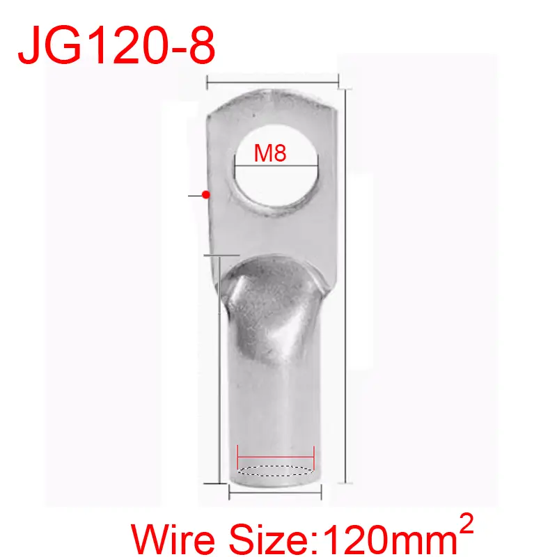 JG6/10/16/25/35/50/70/95/120-300 Marine Copper Screw Hole Electric Wire Cable Ring Tubular Cord End Lug Connector Crimp Terminal - Image 14
