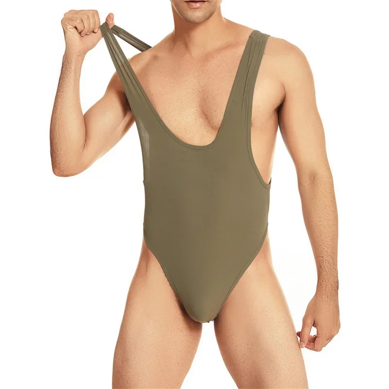 Sexy Men Undershirts Seamless Bodysuits Leotard Sports Fitness Underwear Wrestle Singlet Jumpsuits Sleepwear Sportwear One-piece
