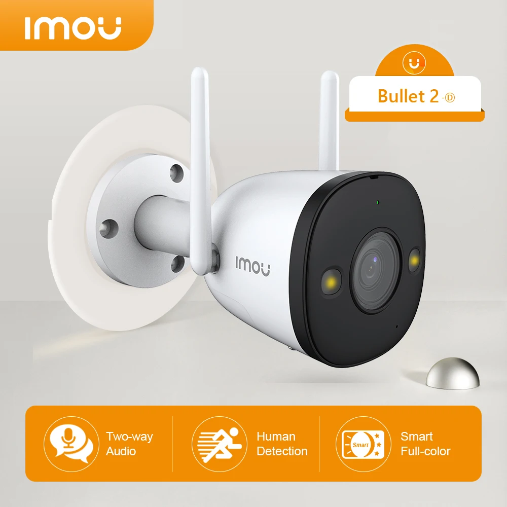 

Imou 1080P Bullet 2 IP Camera Outdoor Full Color Two-Way Talk Wifi Camera Human Detection Camera For Home Security Protection