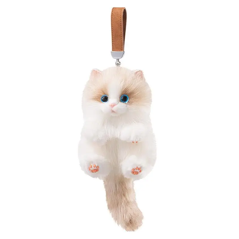 Sevimli Peluş Kedi Bebek Anahtarlık Kız Sırt Çantası Bebek Anahtarlık Simüle Hayvan Dolgulu Oyuncak Çift Çantası Süsü Dekoratif Hediye