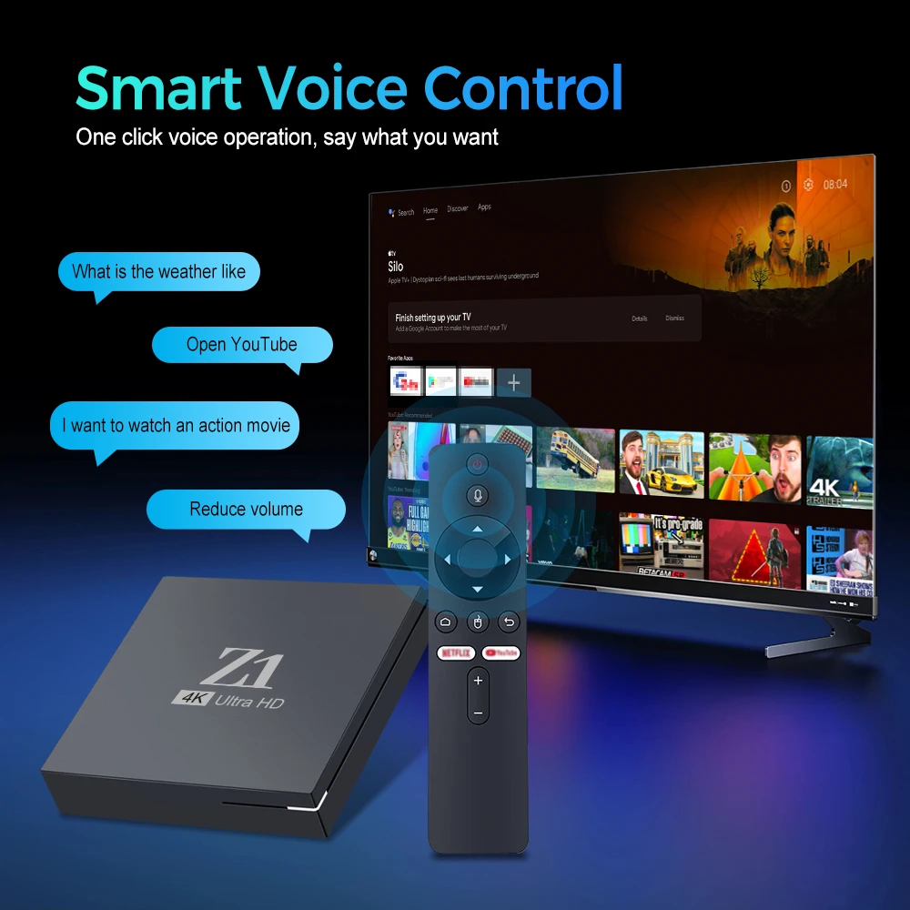 Z1 smart atv box all winner h313 atv android 10 tv box mit tv apps bt5.0 dual wifi 5,0 lan 8k 4k video control 3d set top box