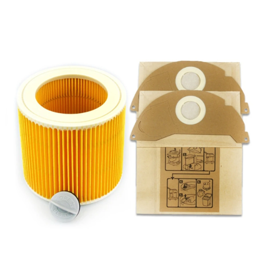 Filtro A Cartuccia + 10 Sacchetti SPARES2GO Compatibili Karcher A2000, A2004, A2014