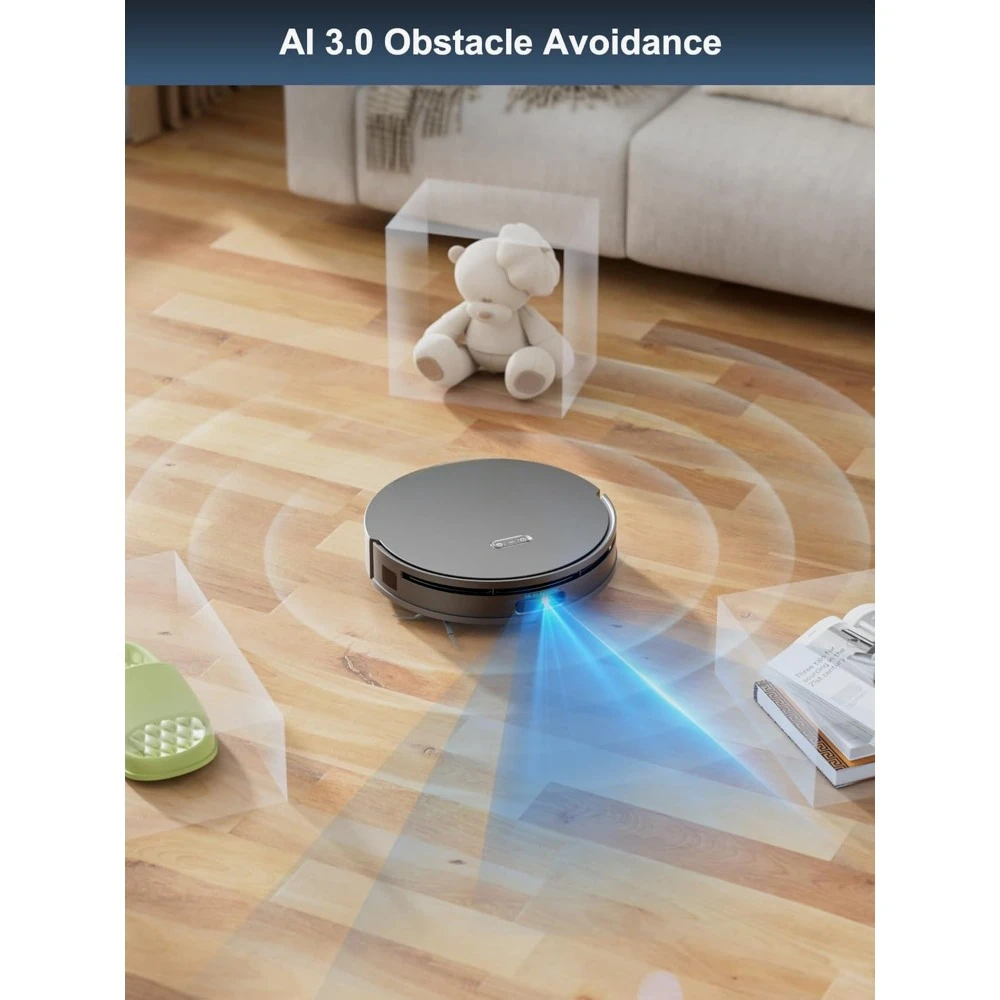 Commercial Wash Robots, Robot Vacuum Mop Combo, 6000 Pa Suction, Hidden LiDAR Navigation & Auto Lift Dual Mops, Wash Robots