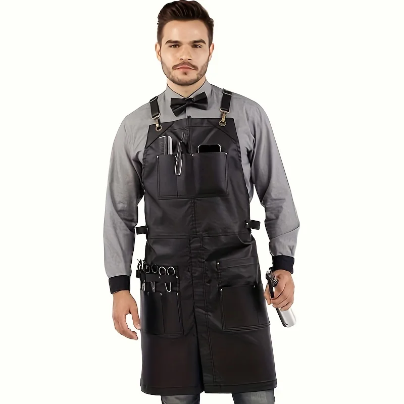Multi Use Men Hair Cutting Apron Adjustable Neck Strap Sleeveless Hairdressing Cape Hairdressing Cape for Hairstylists 2