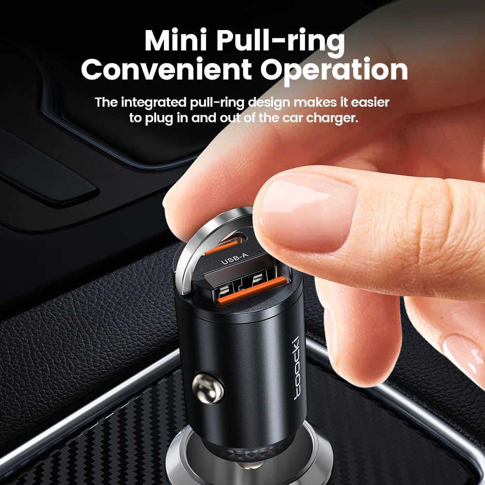 car phone charger Toocki 45W Car Charger Fast Charging PPS 33W PD Fast Type C for iPhone 15 14 13 12 Samsung S23 S22 Xiaomi POCO
