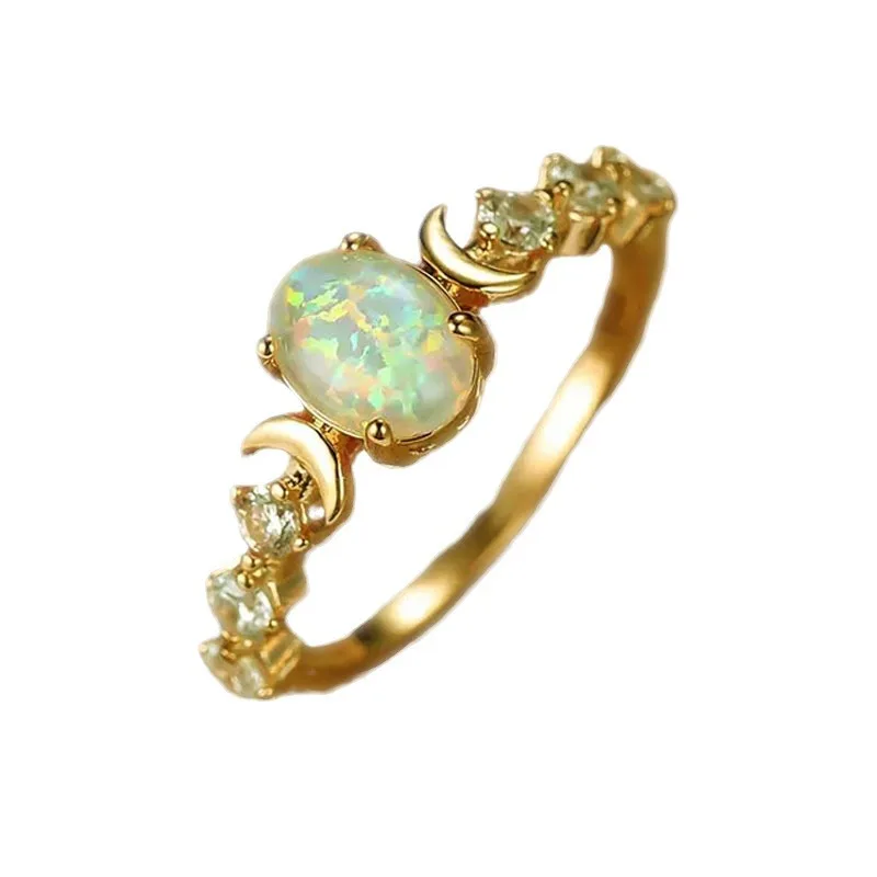 

New Oval White Aobao Moon Ring