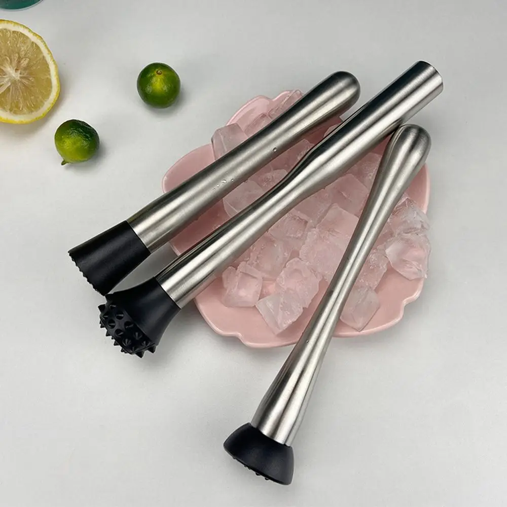 Steel Grooved Crushed Ice Fruit Based Drinks Hammer Fruit Muddler Mixing Stick Cocktail Muddlers Bar Accessories Barware Tool