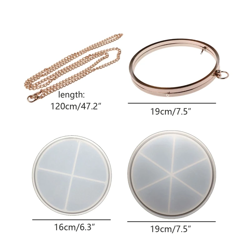 Handbag Silicone Mould Set Round Bag Making Mould Liquid Bag Mould