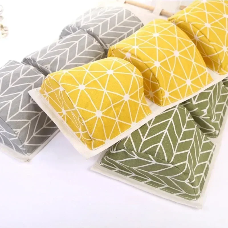 Cotton Linen Pattern Hanging Storage Bag 3 Pockets Wall Mounted Wardrobe Hang Bags Wall Pouch Cosmetic Toys Organizer 1/2PC hanging storage organizer hanging storage bag wall mounted organizer