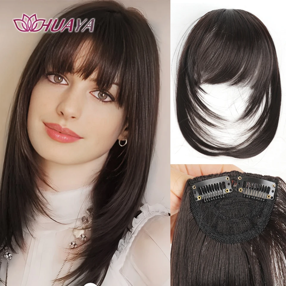 Synthetic Fake Bangs Hair Extension Front Fringes Hairpiece Black Brown Hair Accessories for Women