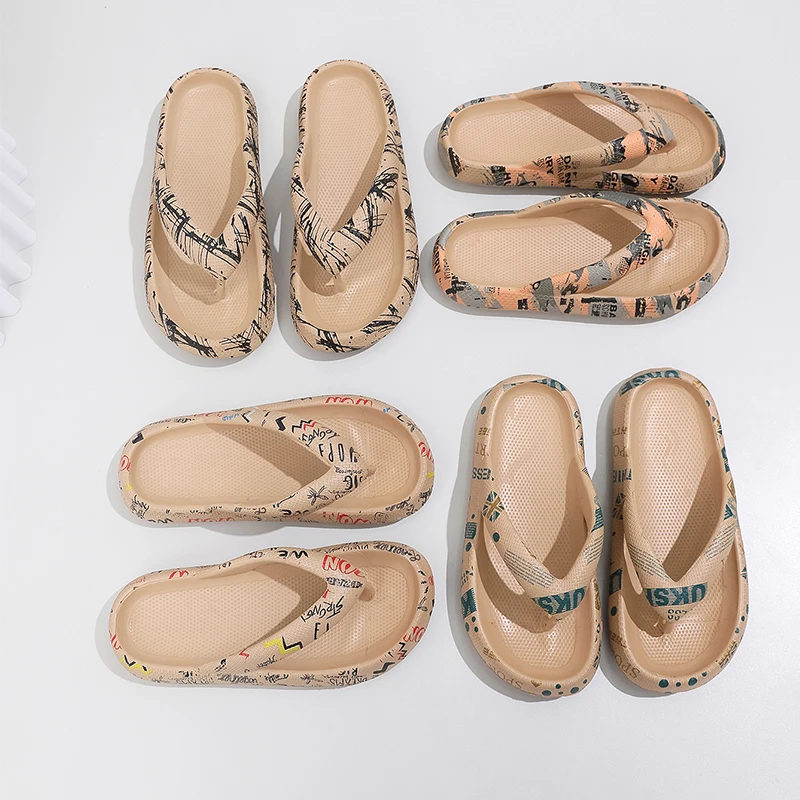 Summer Women Comfort Flip-Flop Leopard Soft Thick-Soled Cloud Slippers Travel Vacation Beach Shoes New Women Sandals 3